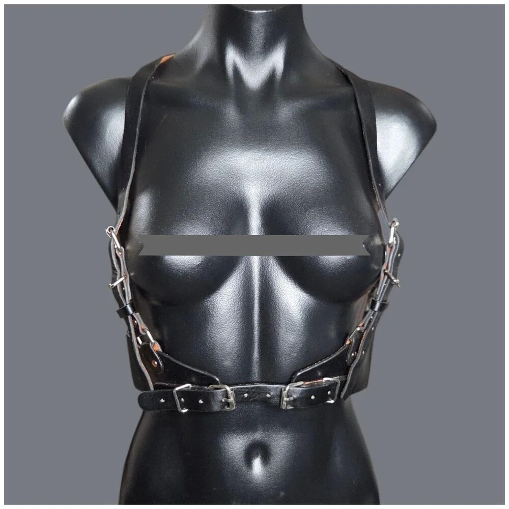Harness Belt Waist Corset Womens Faux Leather Buckle Straps Adjustable Punk Goth